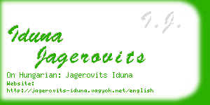 iduna jagerovits business card